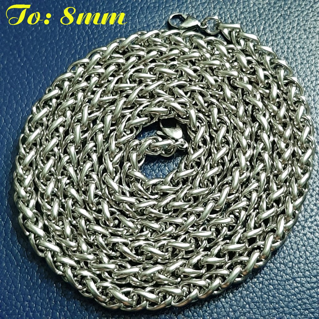 Dây đeo túi xách kiều bông dừa xoắn 8mm bằng inox không đen, không gỉ. Phong cách mới mẻ, đẹp đẽ hợp thời trang