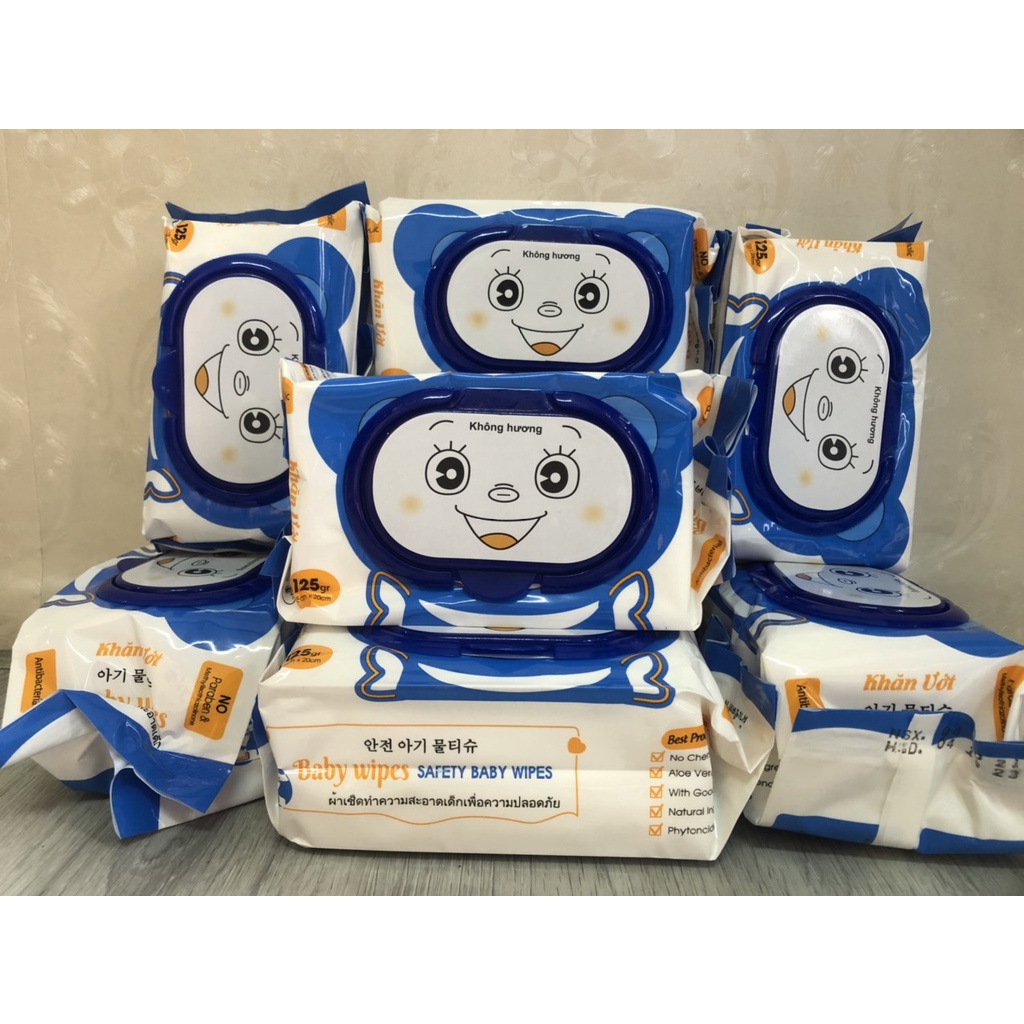 Khăn Ướt Cao Cấp Baby wipes Không Mùi 125 tờ