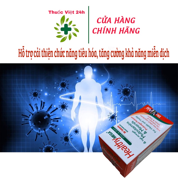 HealthAid Healthy Mega - Hỗ Trợ Tăng Cường Khả Năng Miễn Dịch - Hộp 30 viên - TV