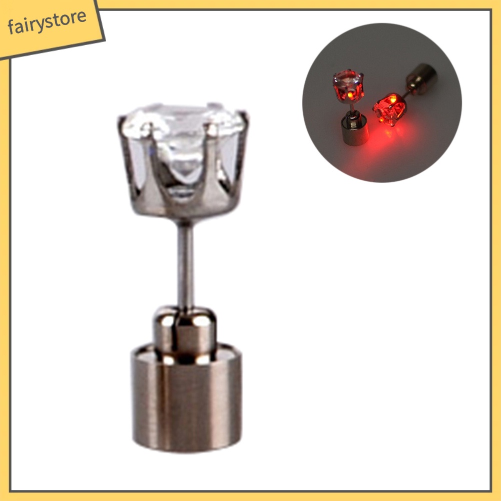 Cặp khuyên tai đính đá tích hợp đèn led