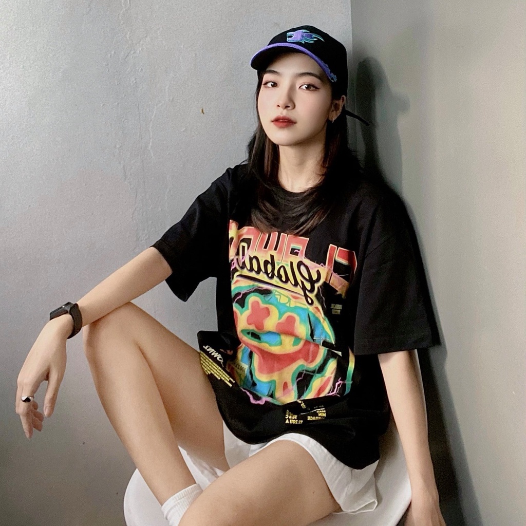 Áo thun đen tay lỡ local brand unisex ClownZ Global T-shirt ...