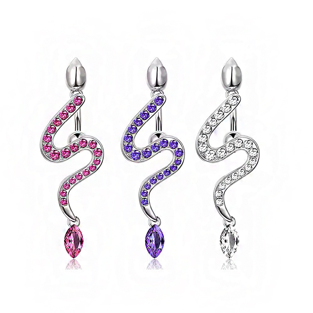 1 Khuyên Rốn Thép Không Gỉ Đính Đá Thời Trang