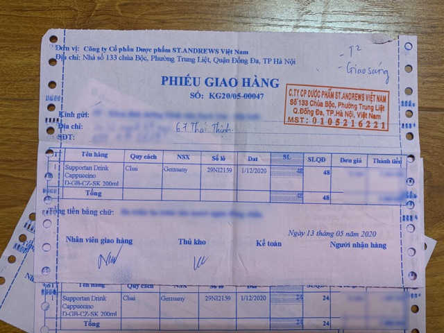 Sữa Supportan Cappuchino cho người bệnh ung thư