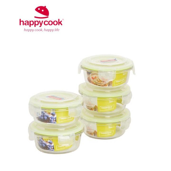 bộ hộp cơm happycook kèm túi - bộ 3 hộp cơm