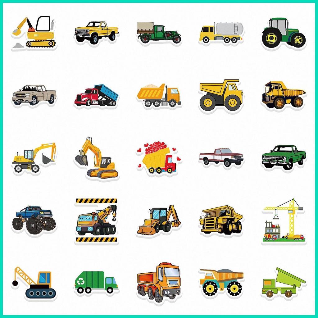 Bộ 50 Miếng Dán Graffiti Chống Thấm Nước Trang Trí Xe Hơi / Laptop / Xe Tải Cho Bé Trai