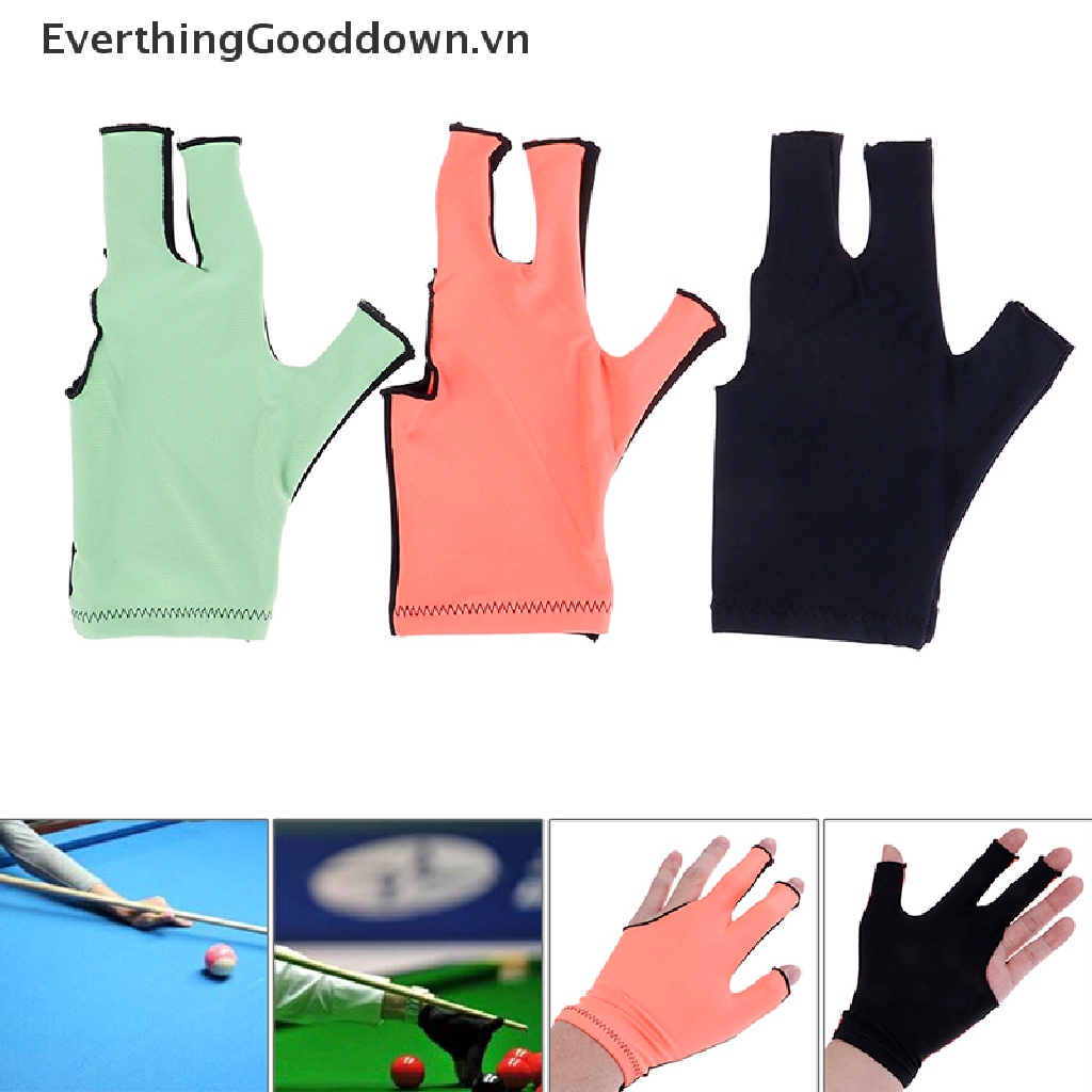 Everthinggooddown Găng Tay Trái / Phải 3 Ngón Bằng Vải Lycra Dùng Để Chơi Bida