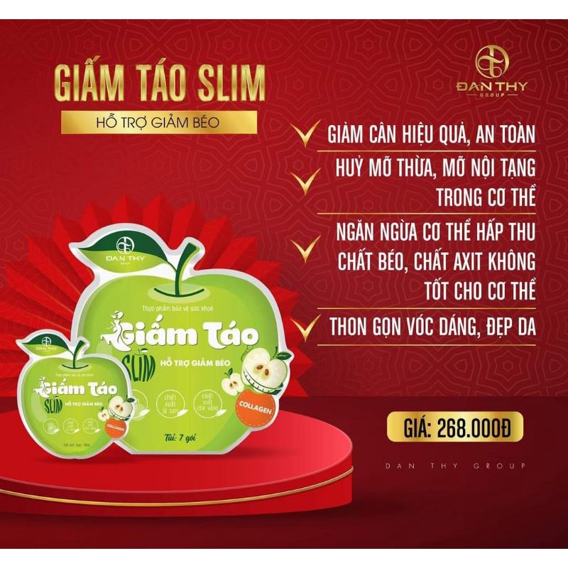 Giấm táo Đan Thy hỗ trợ giảm béo(hàng chính hãng)