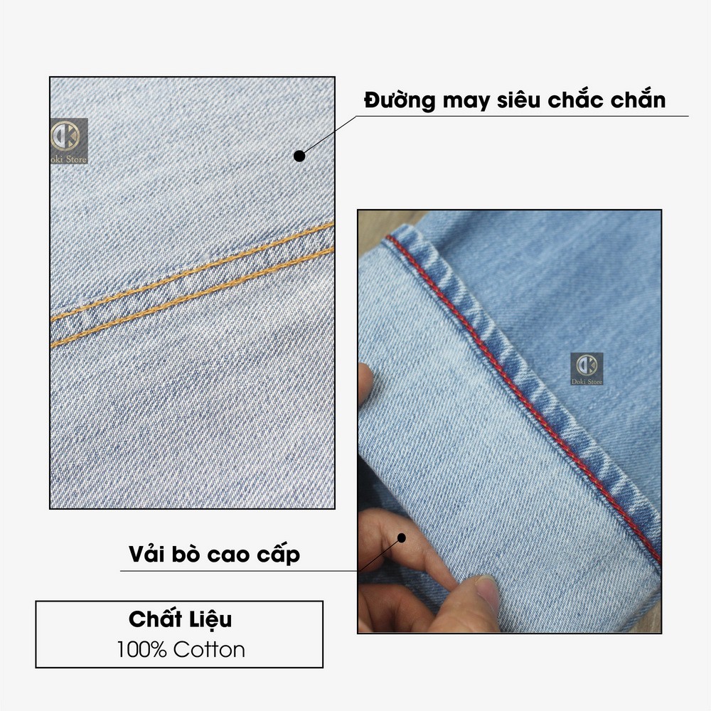 Quần Jean Nam Cao Cấp Xanh Bạc Denim XN-18, Quần bò nam dáng đứng, ôm nhẹ, chất vải co giãn - DOKI