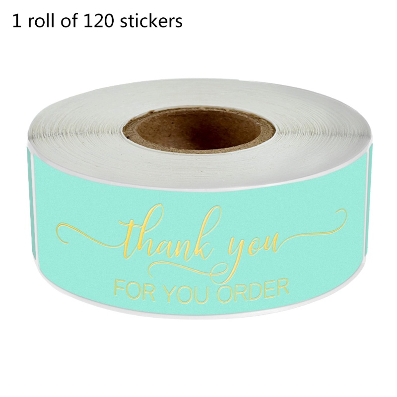 Bộ 120 Miếng Dán In Chữ Thank You for Your Order Trang Trí Hộp Kẹo