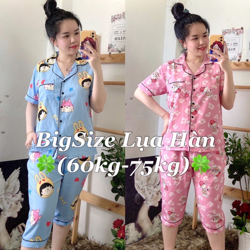 Đồ Bộ Pijama Bigsize Lụa Lửng ( 60kg-75kg) _ P2