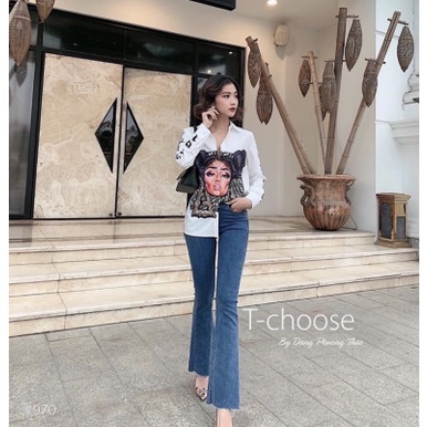 Quần bò loe rách gấu xuất dư siêu đẹp - QJ15 | BigBuy360 - bigbuy360.vn