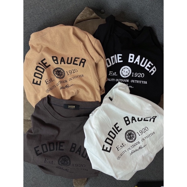 Áo Thun 3158 In Chữ EDDIE BAUER, Áo Phông Nam Nữ Tay lỡ form rộng Oversize | BigBuy360 - bigbuy360.vn