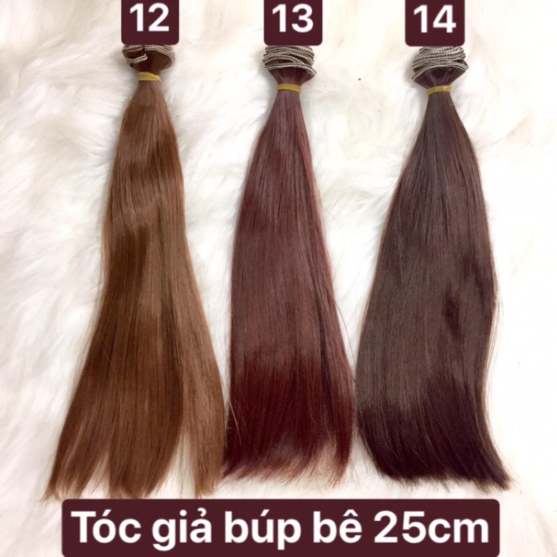 TNAU-TÓC GIẢ BÚP BÊ TONE NÂU 20cm 15cm 25cm