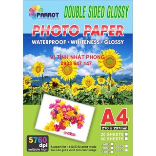 Giấy in ảnh a4- 2 mặt bóng - 160gsm