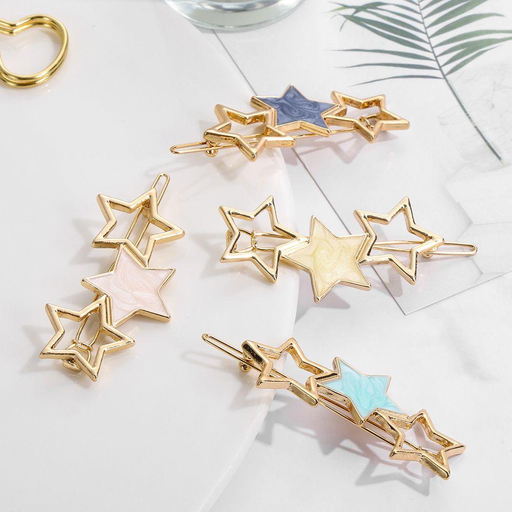 MELODG Kẹp Tóc Hình Ngôi Sao, Hình Tròn, Chất Liệu Hợp Kim