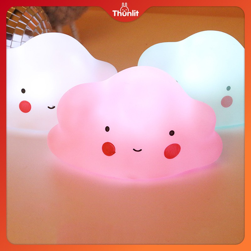 Đèn ngủ Thunlit hình đám mây sễ thương màu hồng xanh dương trắng