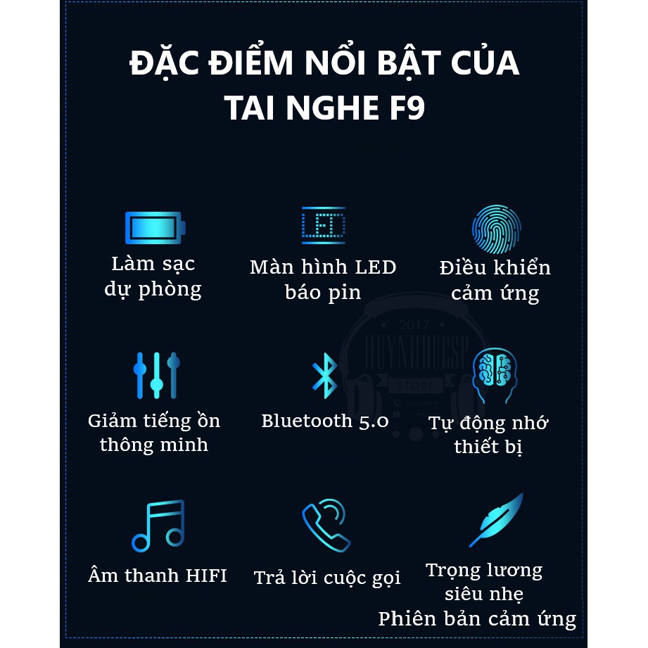 Tai Nghe Bluetooth Amoi F9 Pro Max /R3 Quốc Tế - Tiếng anh - BLT 5.0 - Freeship, Chống nước, chống ồn, có DAC