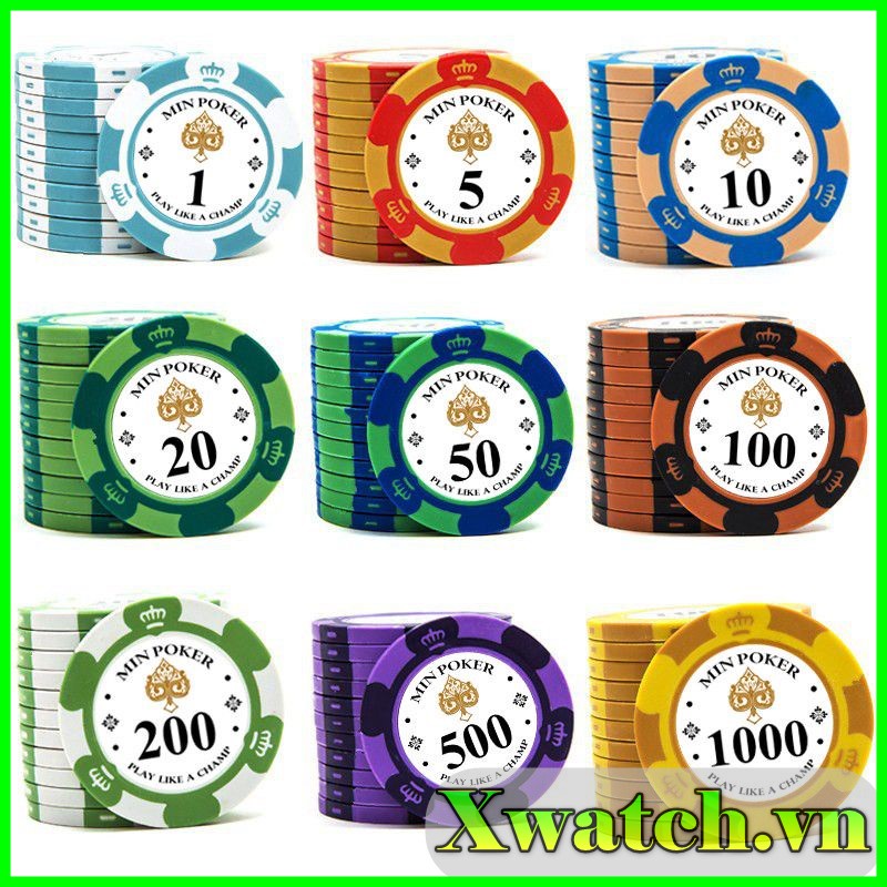 Chip National , Phỉnh Poker lẻ Chips Poker cao cấp nhiều mệnh giá