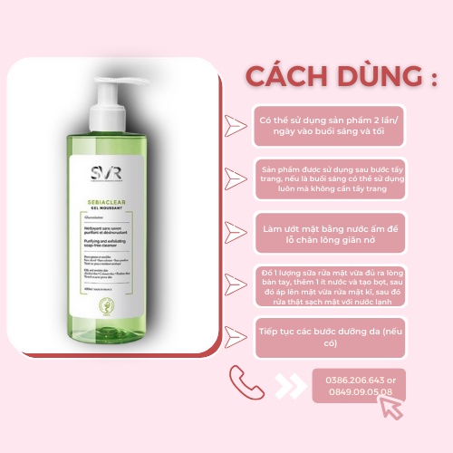 Sữa Rửa Mặt SVR SebiaClear Gel Moussant, Sữa Rửa Mặt Cho Da Dầu, Nhạy Cảm, SRM SVR 55ml, 200ml, 400ml SRM491 | BigBuy360 - bigbuy360.vn