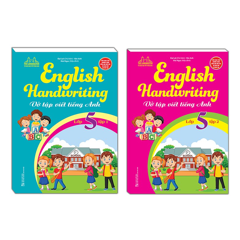 Sách - Combo English Handwriting - Vở tập viết tiếng anh lớp 5 (2 cuốn ) Tặng Bookmark