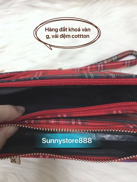 [Sẵn L1- Túi kẹp nách caro vintage hàng 2 dây loại 1 V022 | BigBuy360 - bigbuy360.vn