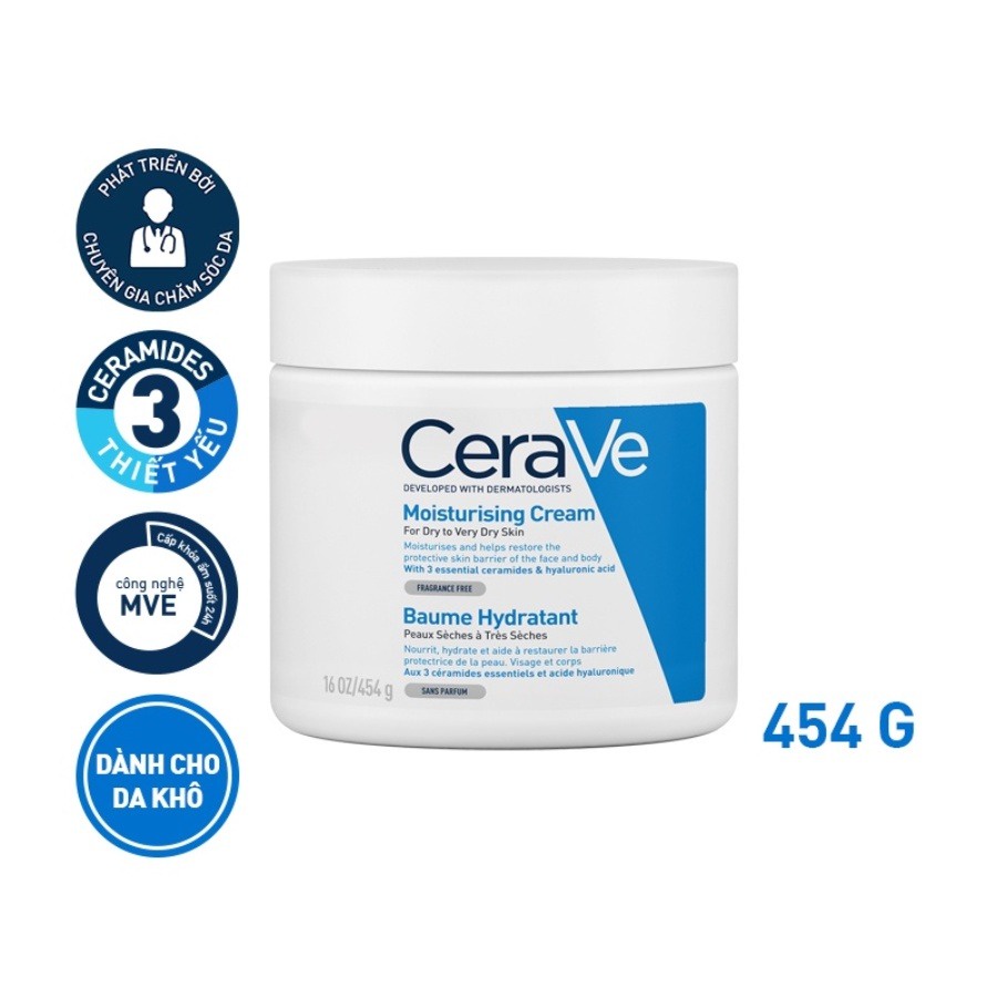 Kem dưỡng ẩm dành cho da khô Cerave Daily Moisturizing Cream khối lượng 50g/340g/454g - AJA'S SKINLAB