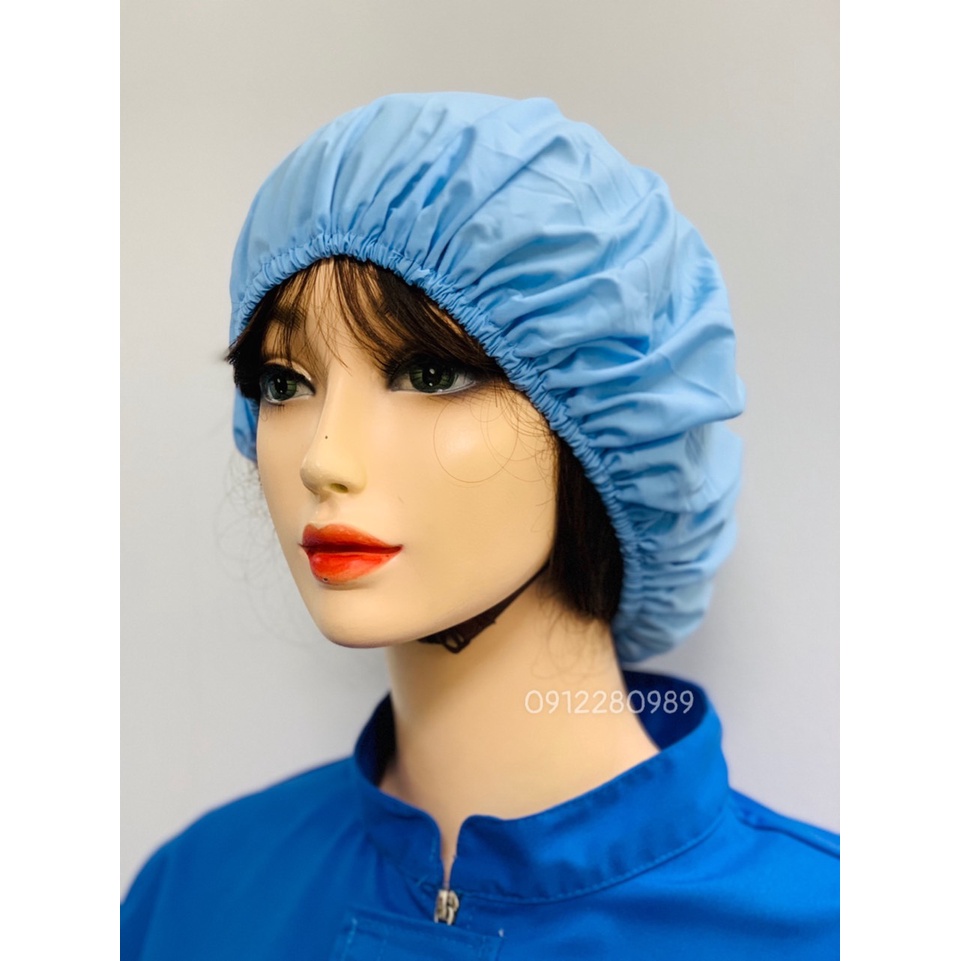 Nón bánh tiêu, Mũ tròn ngành bếp, thực phẩm vải silk _ Hình chụp thật