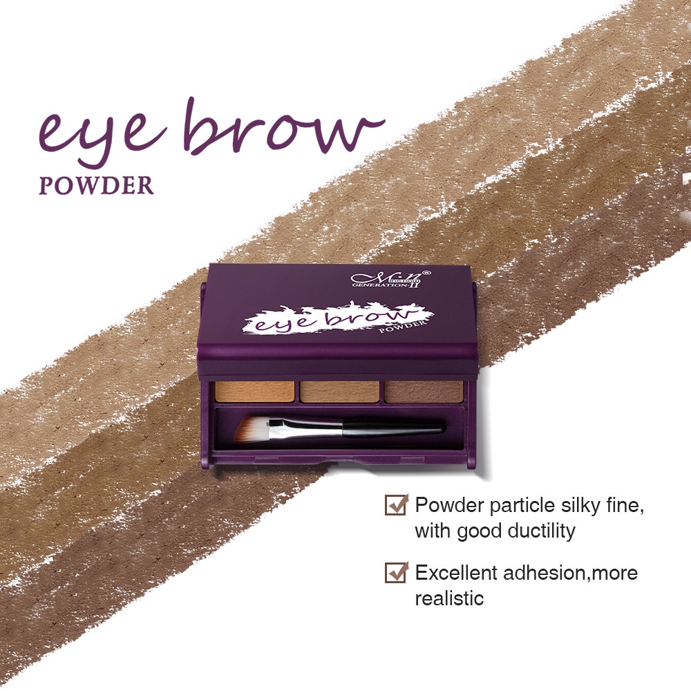 Hộp phấn vẽ lông mày 3 màu kháng nước không nhòe tích hợp cọ tiện dụng | BigBuy360 - bigbuy360.vn