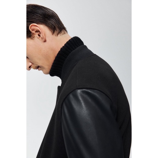 Order áo khoác auth tuồn ZARA của nam Áo khoác bomber phối tay da