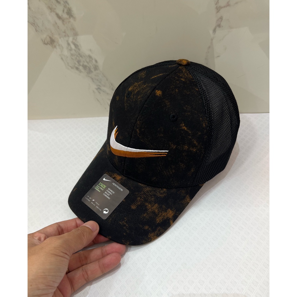Nón kết - Mũ lưỡi trai Nike đen logo thêu Nike phối lưới dành cho nam nữ Free size