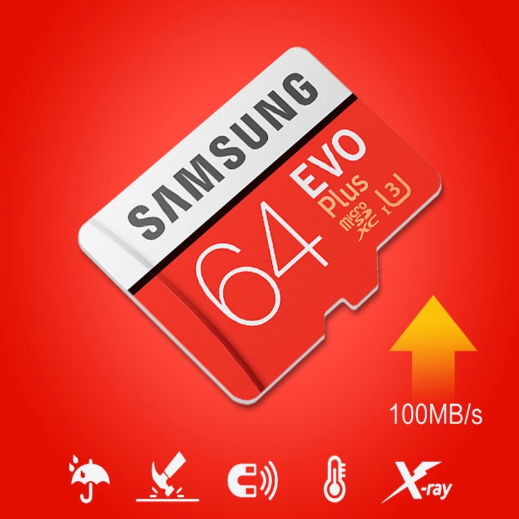 Sản Phẩm Thẻ nhớ Samsung micro SD EVO Plus U3 64GB, loại speed class 10 tốc độ cao - Hàng chính hãng