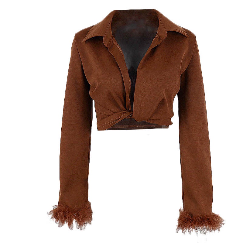 Áo Nhung Tay Dài Cổ Chữ V Thiết Kế Quyến Rũ Cho Phái Nữ