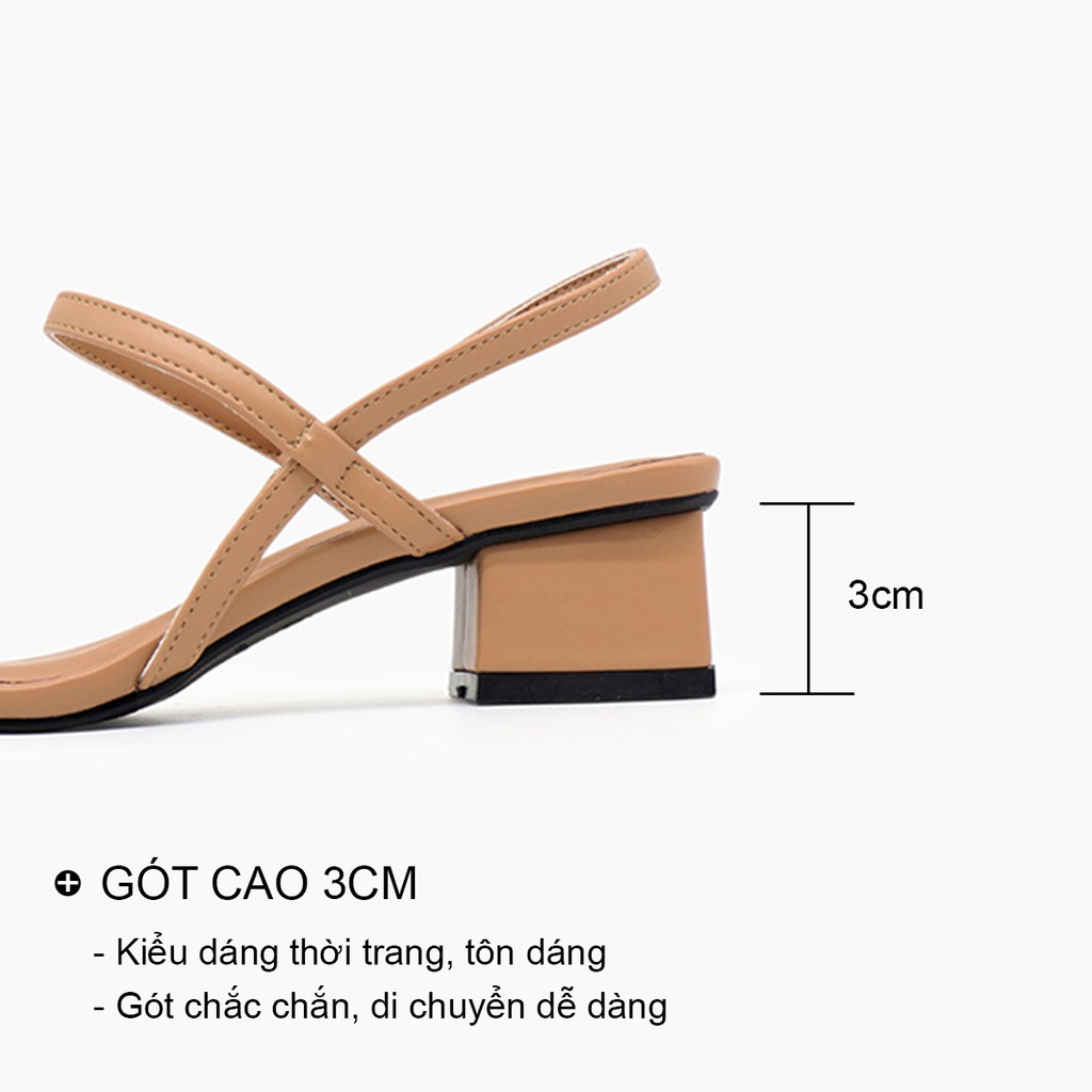 Dép cao gót nữ mũi vuông gót vuông cao 3 cm quai mảnh bAimée &amp; bAmor - MS1589 02