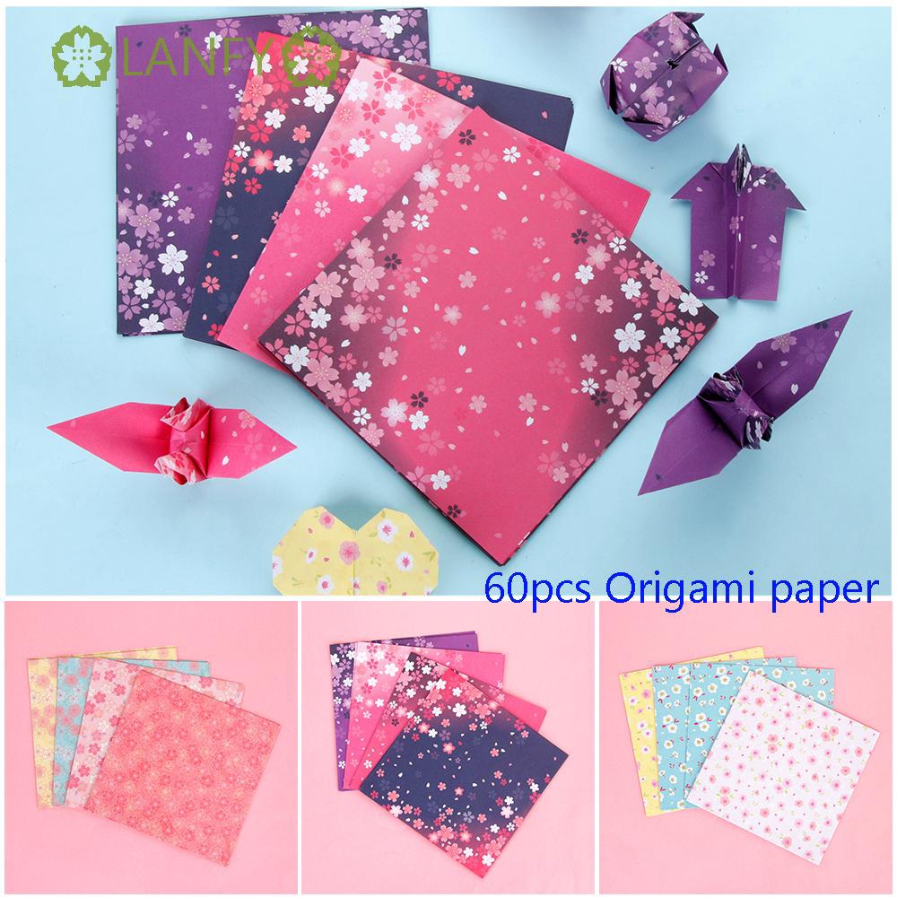 Set 60 Tấm Giấy Vuông Xếp Hình Origami Cho Bé