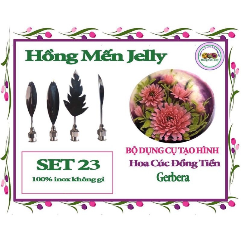 Bộ dụng cụ làm thạch 3D Hồng Mến Jelly -Set 23:hoa cúc đồng tiền