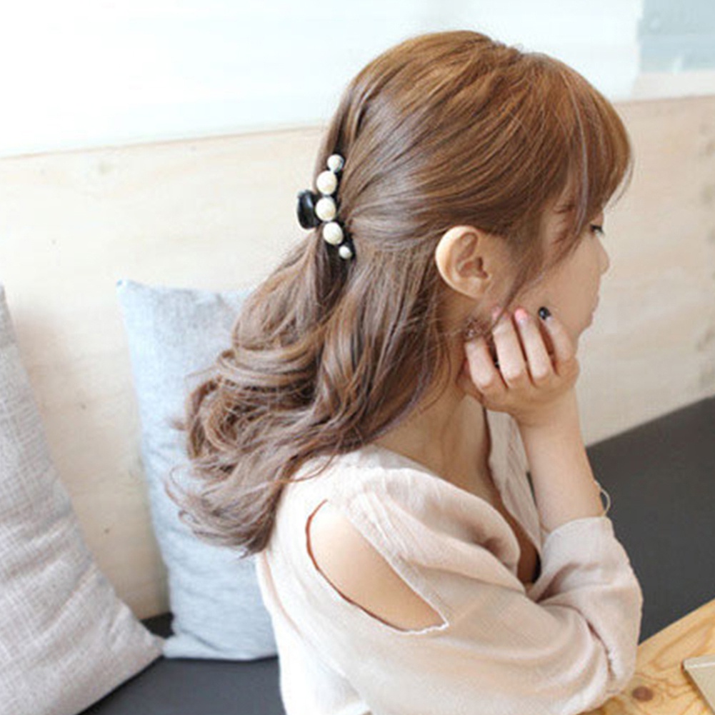 Kẹp Tóc Càng Cua Đính Ngọc Trai Nhân Tạo Thanh Lịch Cho Nữ