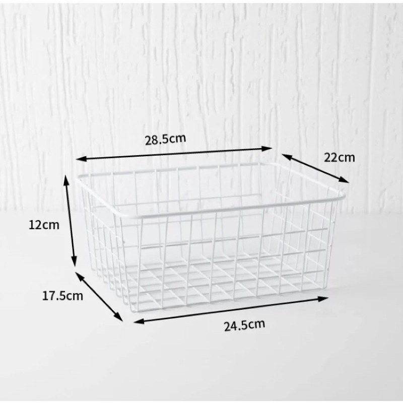 Giỏ sắt đựng đồ vintage có ảnh thật 28 *22 *12cm Trắng Đen Hồng