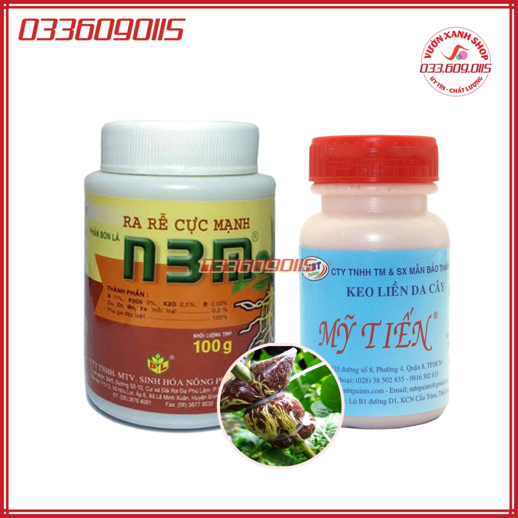 Set 2 loại kích thích ra rễ N3M và Keo Bôi Liền Sẹo chuyên dùng hiệu quả cho hoa cây cảnh