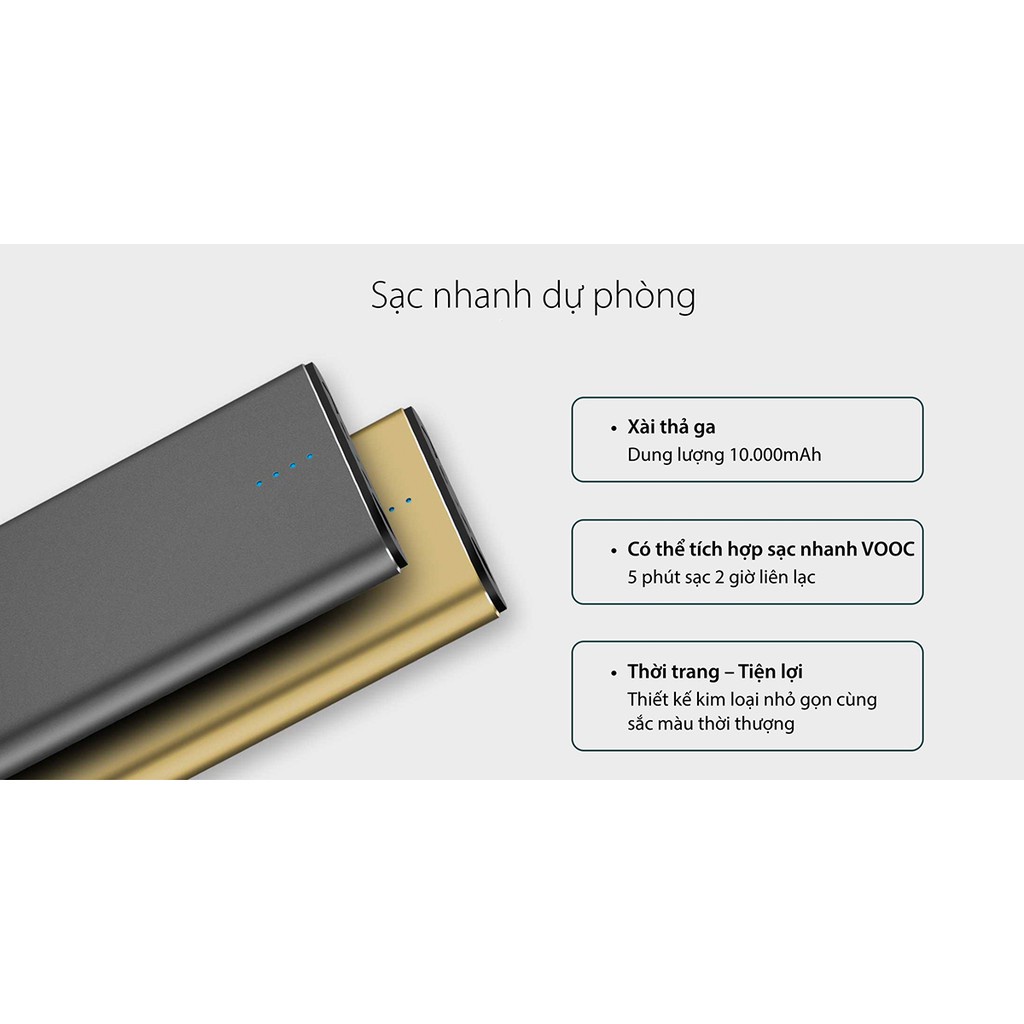 Pin Sạc Dự Phòng OPPO. Tekin PP201 10.000mAh Sạc nhanh VOOC Hàng Trưng Bày