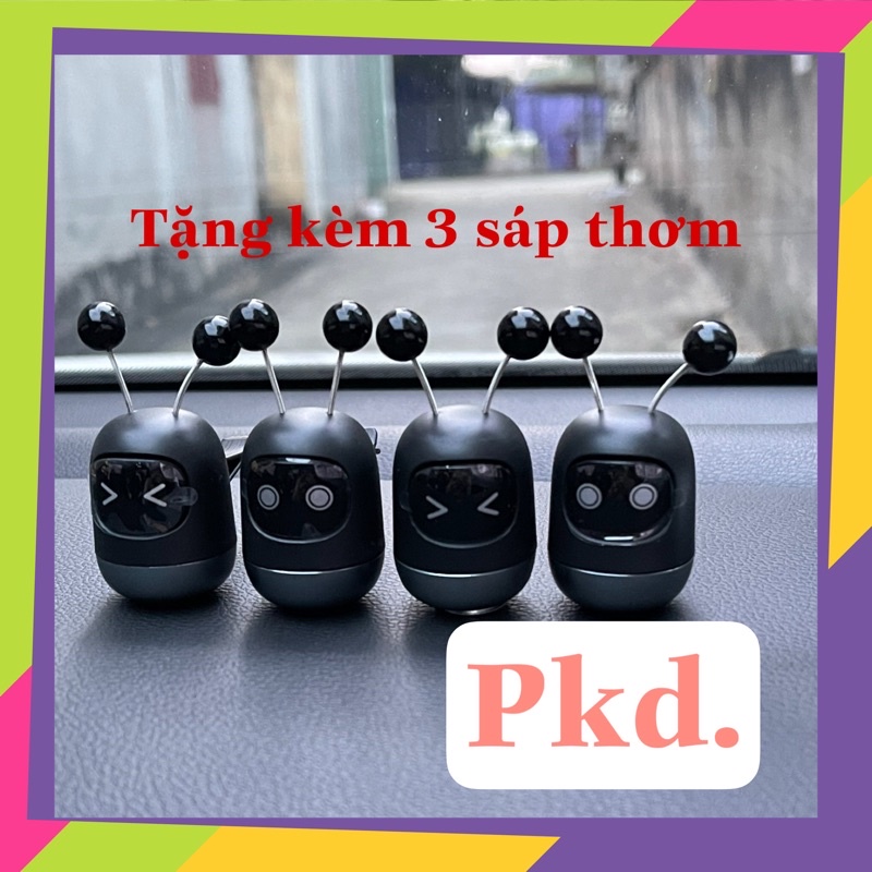 Nước hoa sáp thơm robot để taplo kèm 3 sáp thơm 3 hương khác nhau