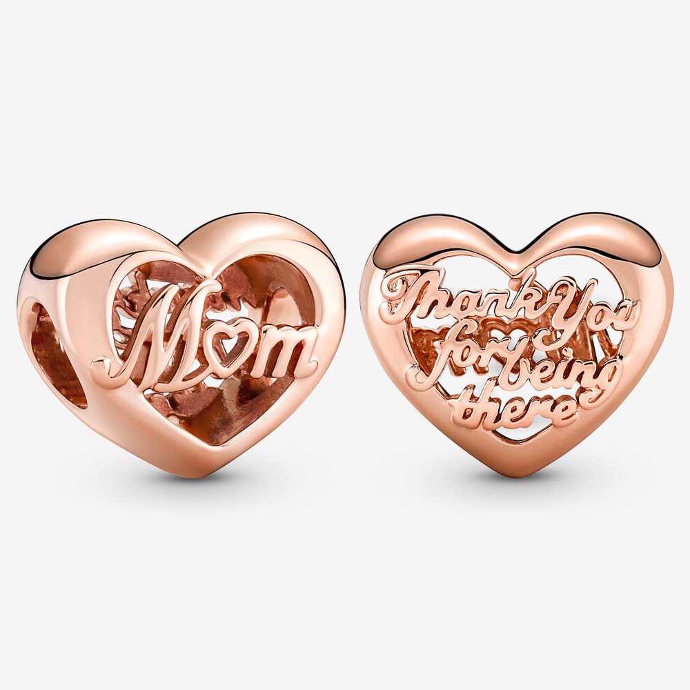 Dây Chuyền Mạ Bạc / Vàng Hồng Đính Hạt Charm Gia Đình Pandora Lấp Lánh