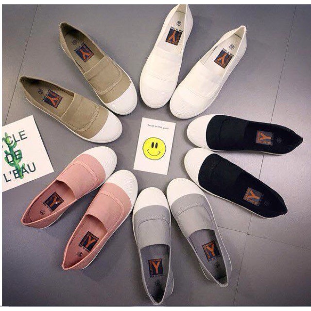 Giày Slip on vải Chữ Y Hót