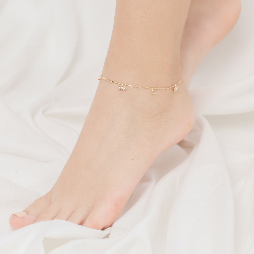 Lắc chân vàng 14k LCLF07 Huy Thanh Jewelry