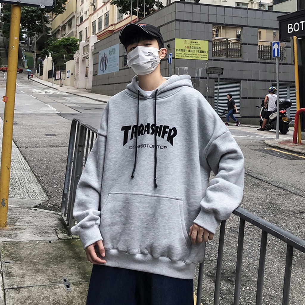 Áo Hoodie Mũ Trùm Đầu Nỉ Bông Bản Lớn Ulzzang TARASNFR Phong Cách Trẻ Trung