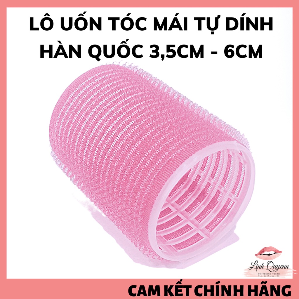 Lô Uốn Tóc Mái Tự Dính Nhựa Hàn Quốc Màu Hồng 3,5cm-6cm, LẺ 1 CÁI