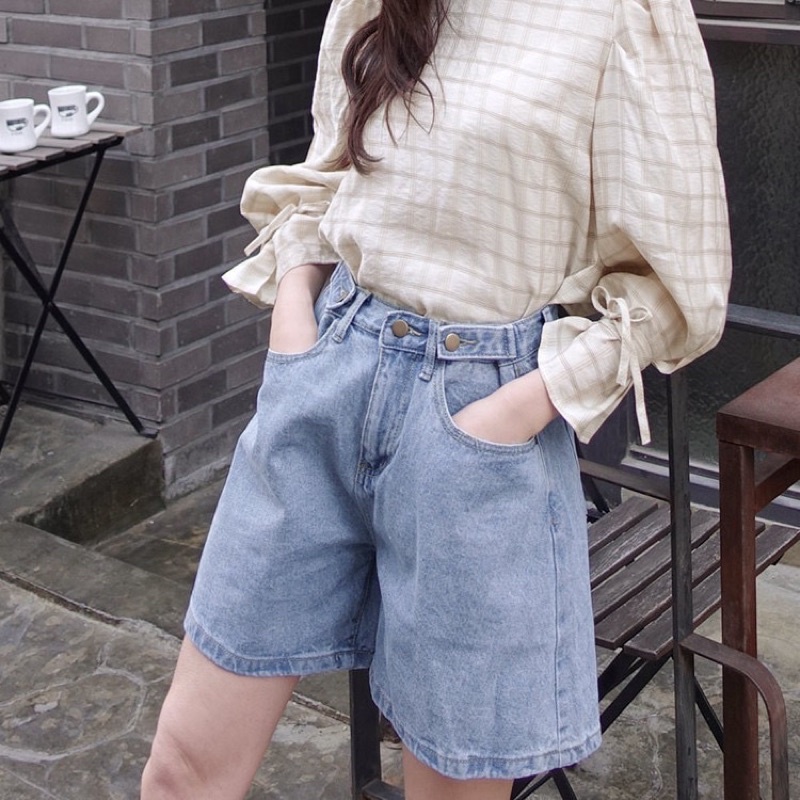 [MÃ KEOS10K3Q GIẢM 20% ĐƠN 200K] Quần short bò 🦋 ống rộng quần jeans chất đẹp loại 1 vải dày dặn k bai màu mix kèm áo