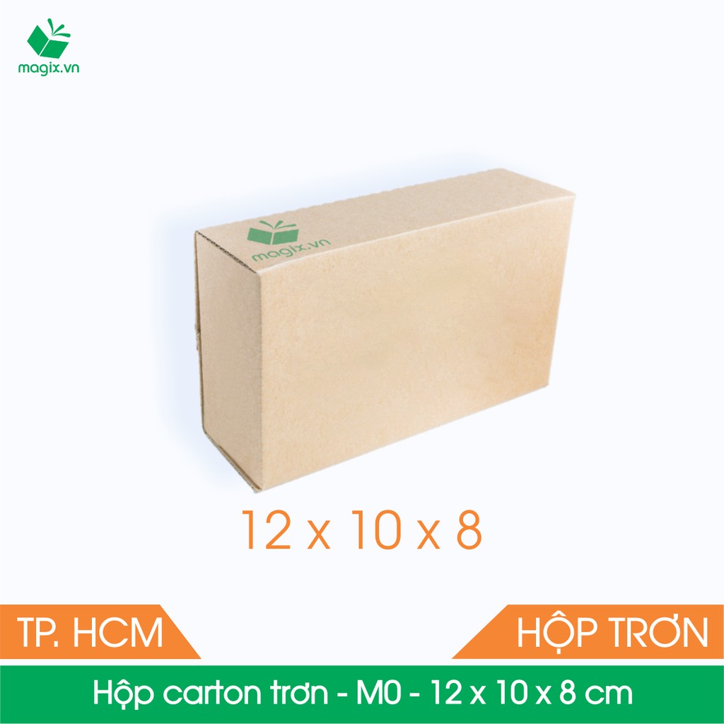 M0 - 12x10x8 cm - 100 Thùng hộp carton trơn đóng hàng + TẶNG 50 DECAL HÀNG DỄ VỠ