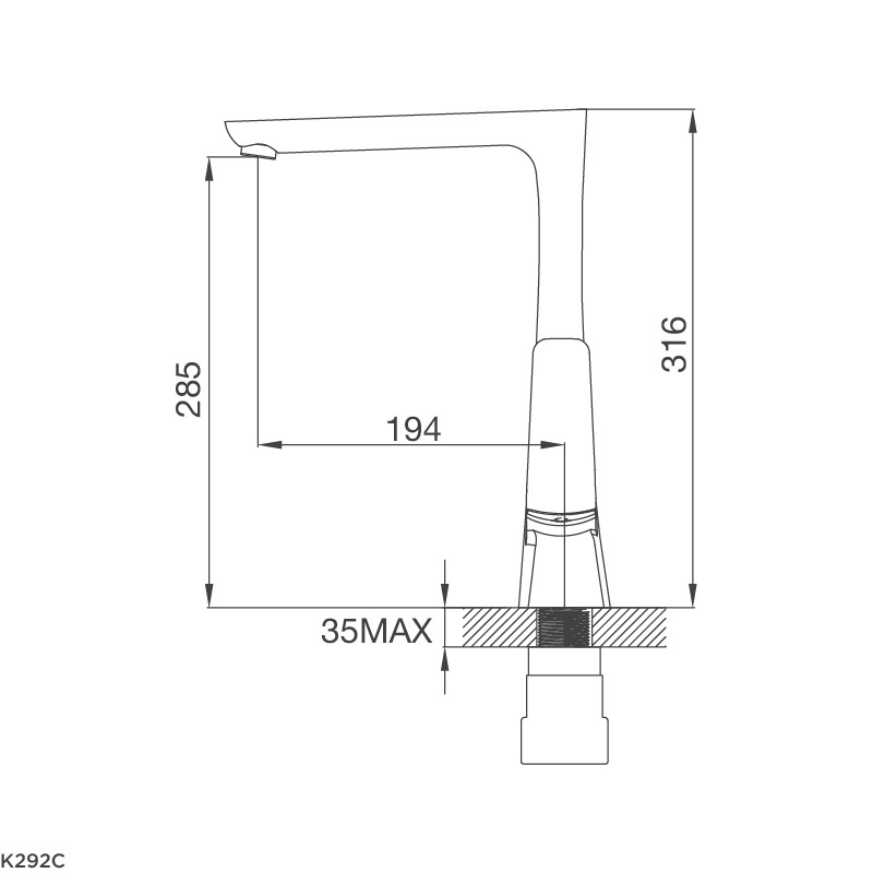 Vòi Rửa Chén Malloca K292C - 2 Nguồn Nóng Lạnh - Đồng Mạ Chrome