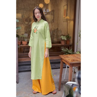 Sumire Store Áo dài Linen thêu tay Thảo Hoa