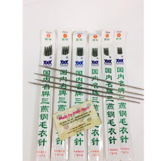 Kim đan len inox 25cm- 15k/vỉ 4 kim